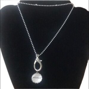 Sister Pendant Necklace with Message